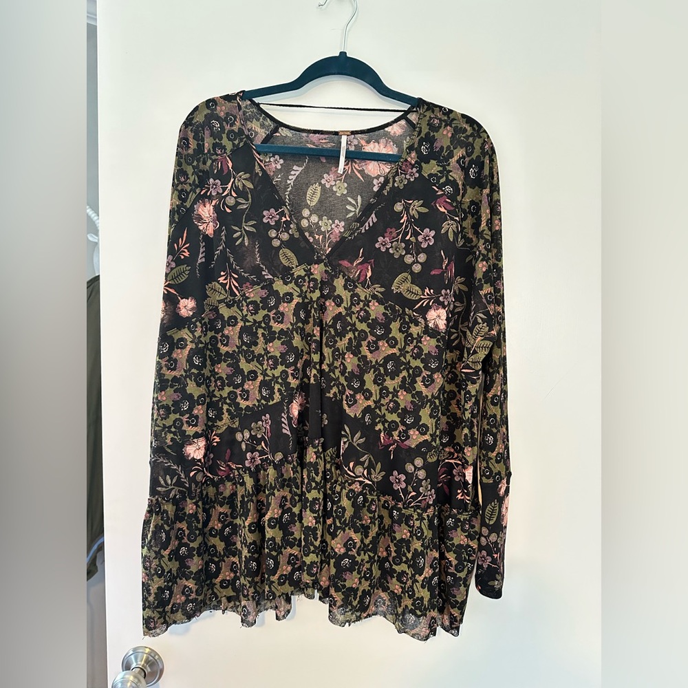 Free People flower print blouse